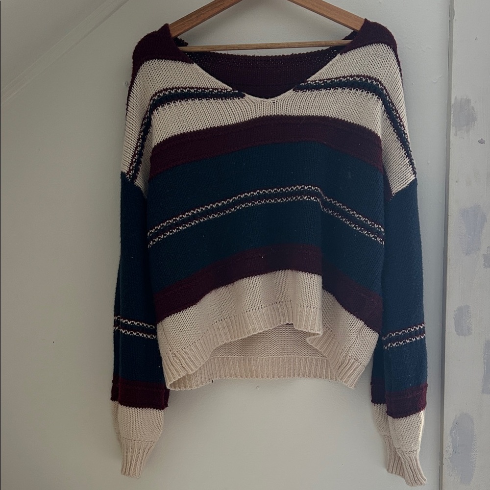 SHEIN Multicolor V-Neck Sweater